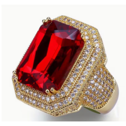 Anillo De Aleación Con Incrustaciones De Circonia Cúbica,