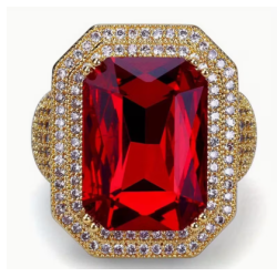 Anillo De Aleación Con Incrustaciones De Circonia Cúbica,