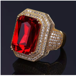 Anillo De Aleación Con Incrustaciones De Circonia Cúbica,