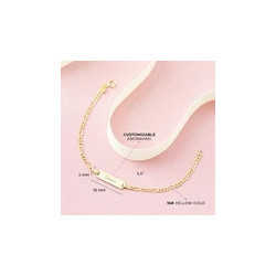 Pulsera Grabable ID Figaro de 14cm para  Bebé