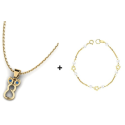 Pack Cadena Oro - Barbada Diamantada + Pulsera oro Pastora 18k