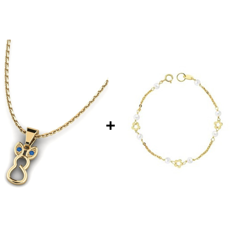 Pack Cadena Oro - Barbada Diamantada + Pulsera oro Pastora 18k