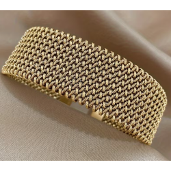 Pulsera de acero inoxidable bañada en oro de 18K – Elegante, resistente y moderna