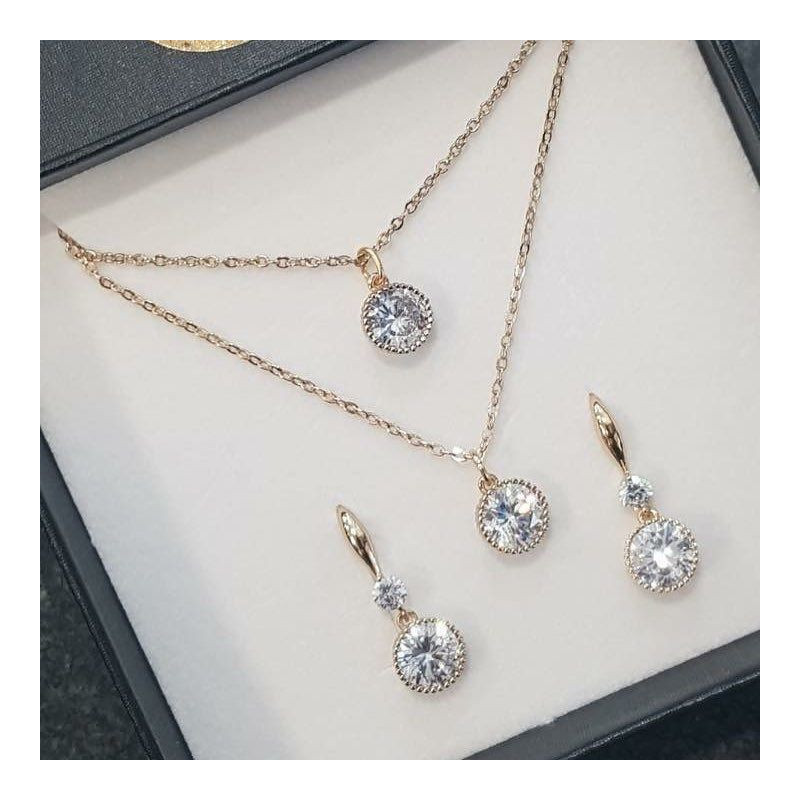 Juego con perla de oro de 14k